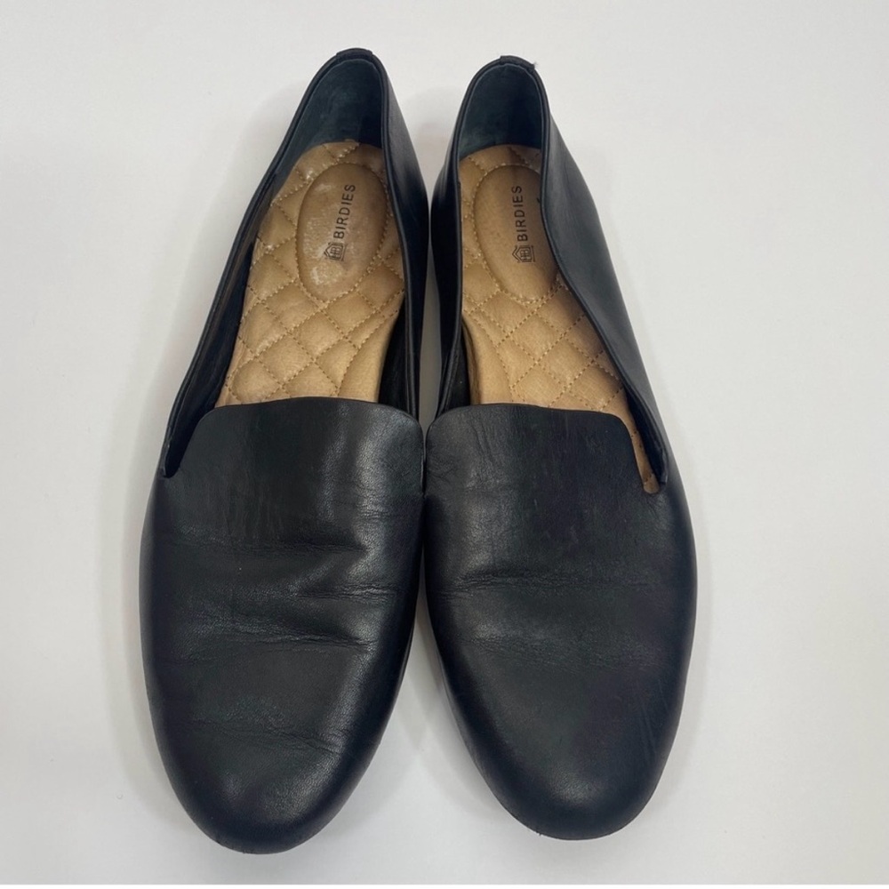 Birdies | The Starling Loafer Black Leather Smoking Slipper Flats Size 9.5